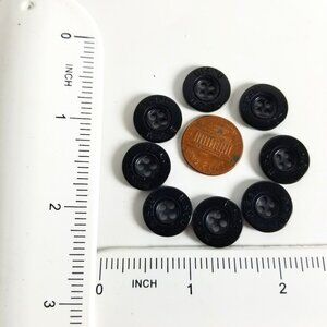 8 5/8" Bisou Bisou Logo Black Plastic 4 Holes Buttons